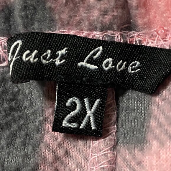 Just Love, comfy pink fuzzy top w/gray & pink plaid bottoms, size 2X - Picture 12 of 13